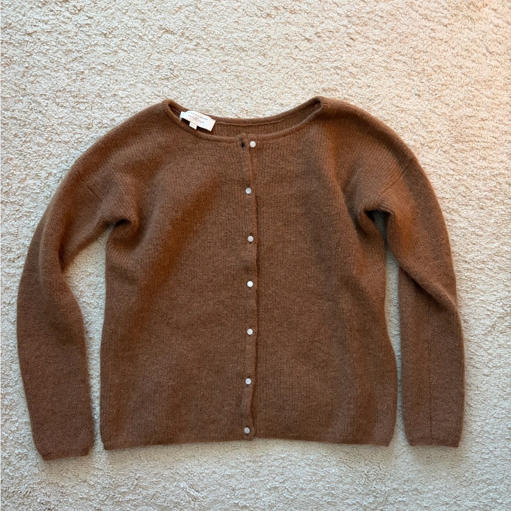 Sezane Gaspard Cardigan in Camel